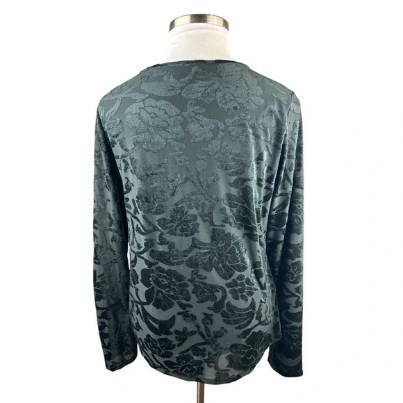 Sundance Bella Grace Floral Velvet Burnout Top Black Long Sleeve Women's Size XL - Picture 11 of 16